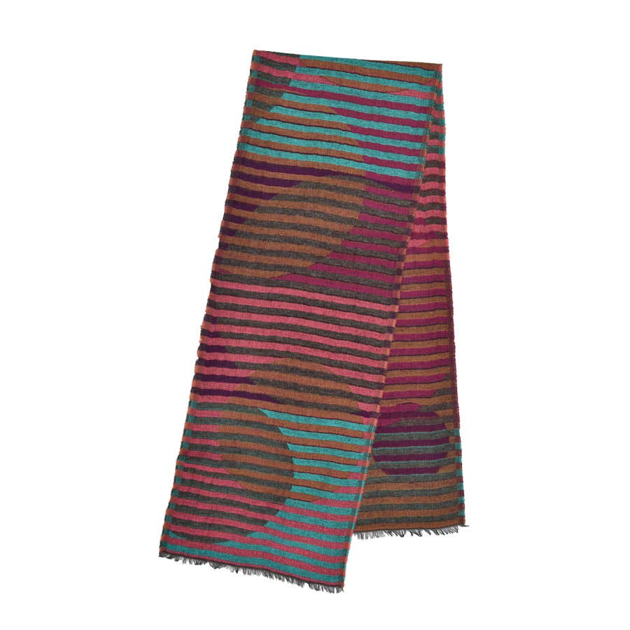 Enya Narrow Circle/Stripe Woven Scarf