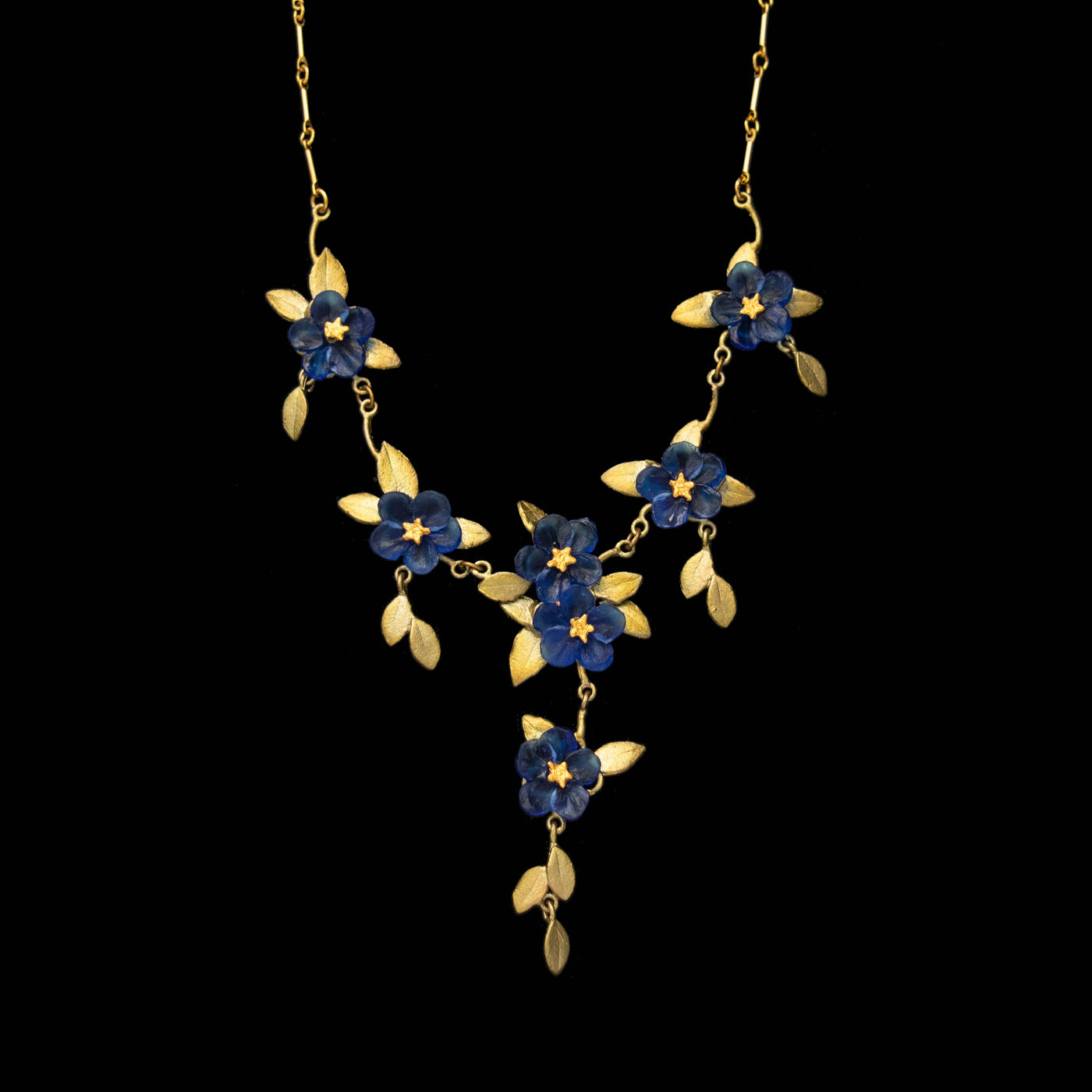 Blue Violet Mini Statement Necklace - 18" Adj.