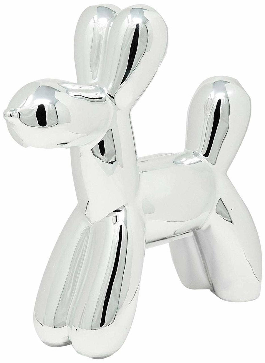 Silver Mini Ceramic Dog Piggy Bank