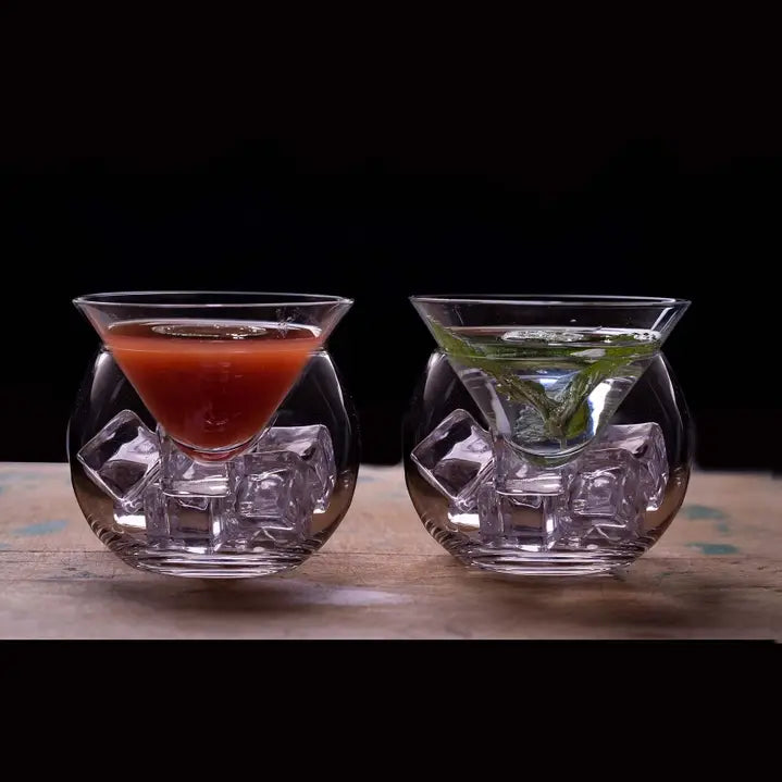 Stemless Martini Glasses with Chiller