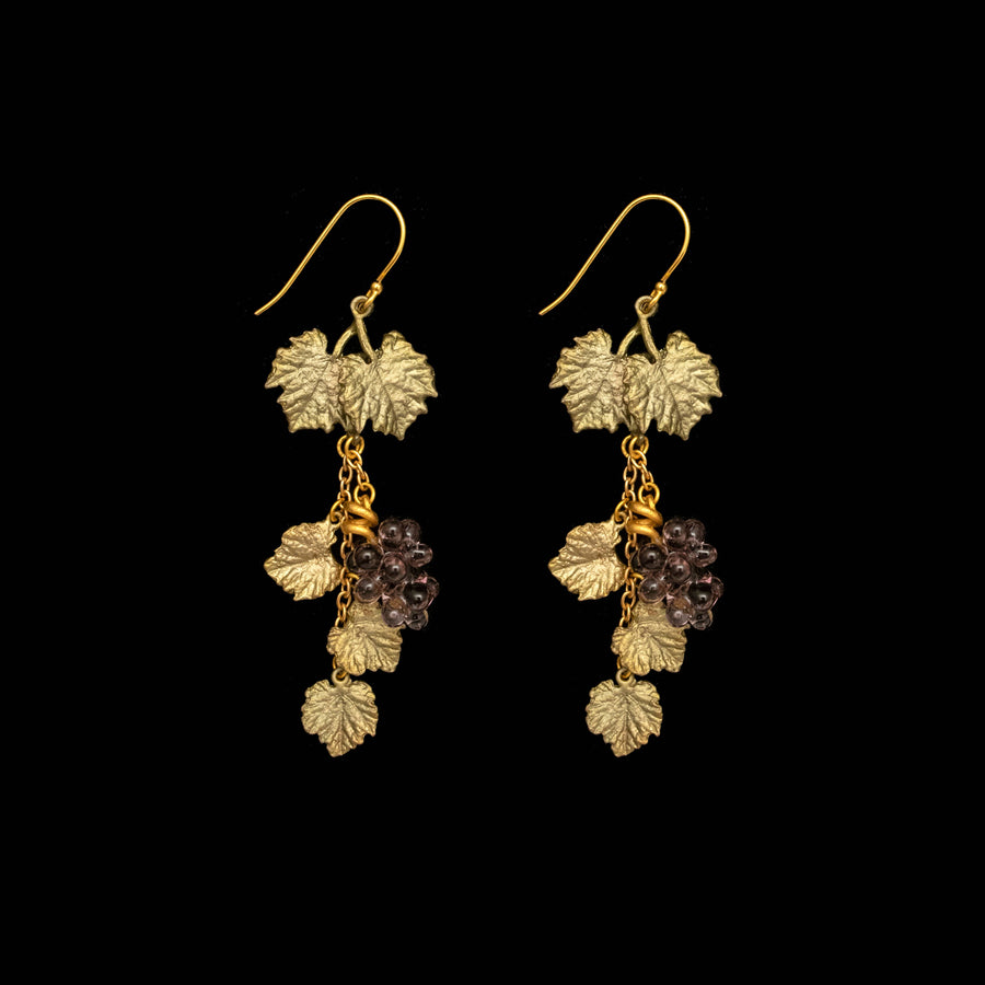 Wild Grape Vine Dangle Wire Earrings