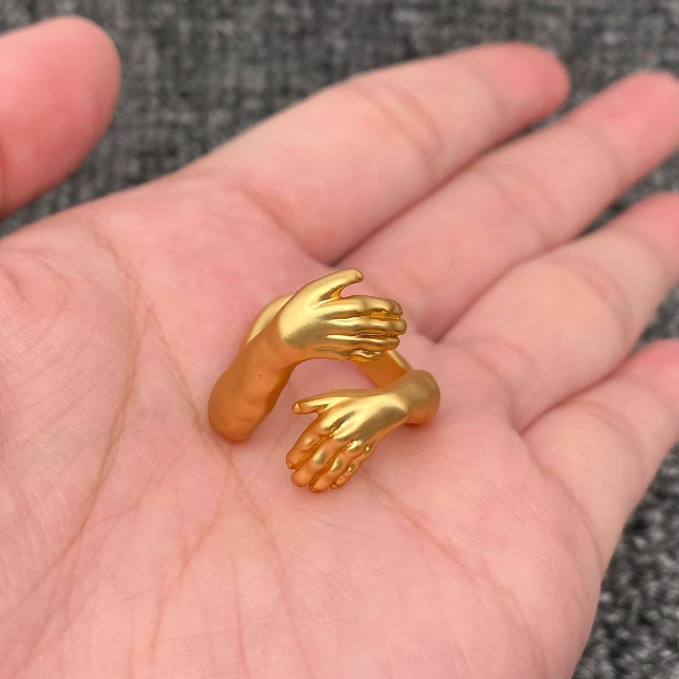 Embraced Hands Adjustable Ring