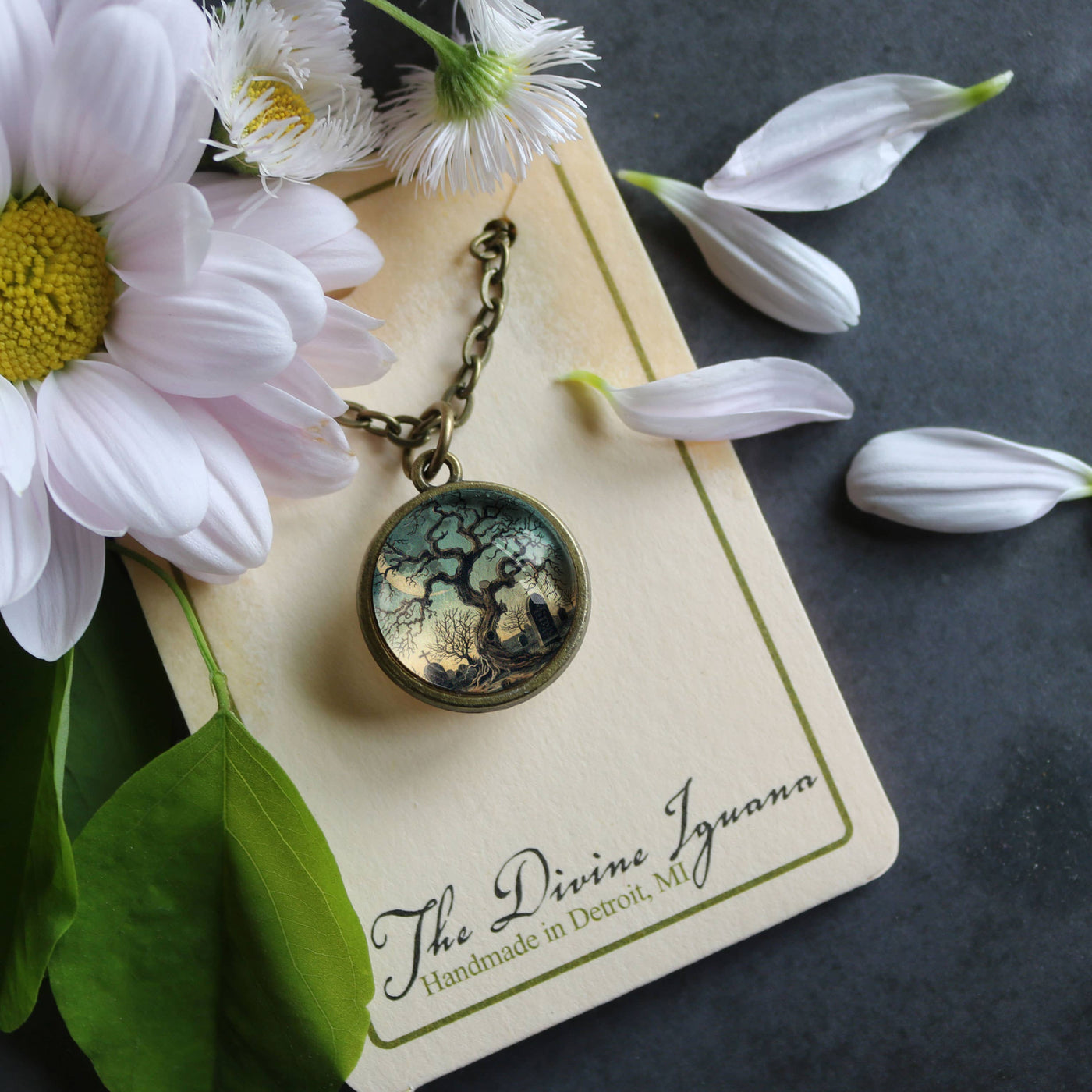 Haunted Tree Simple Reversible Pendant Necklace