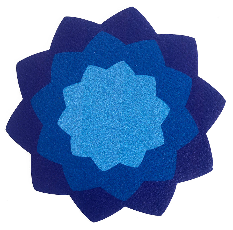 Blue and Purple Floral Coaster