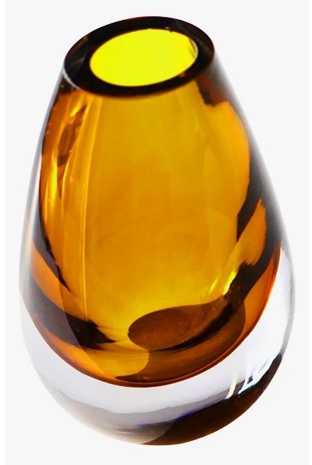 Drop Amber Yellow Vase