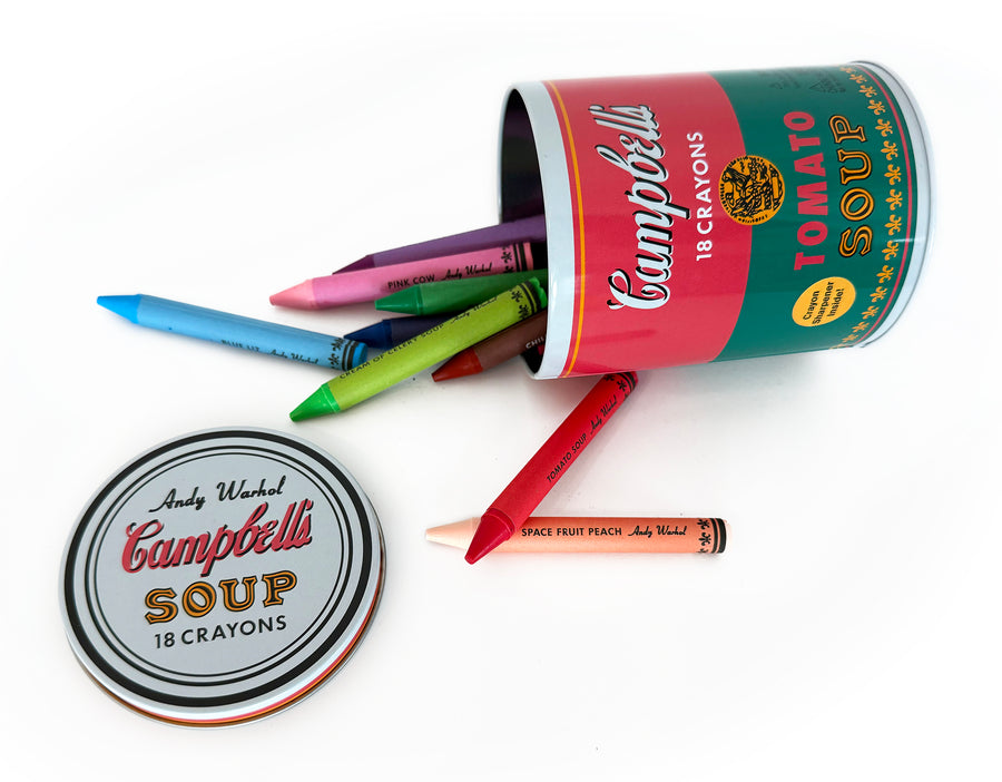 Warhol Soup Can Crayon Set and Sharpener
