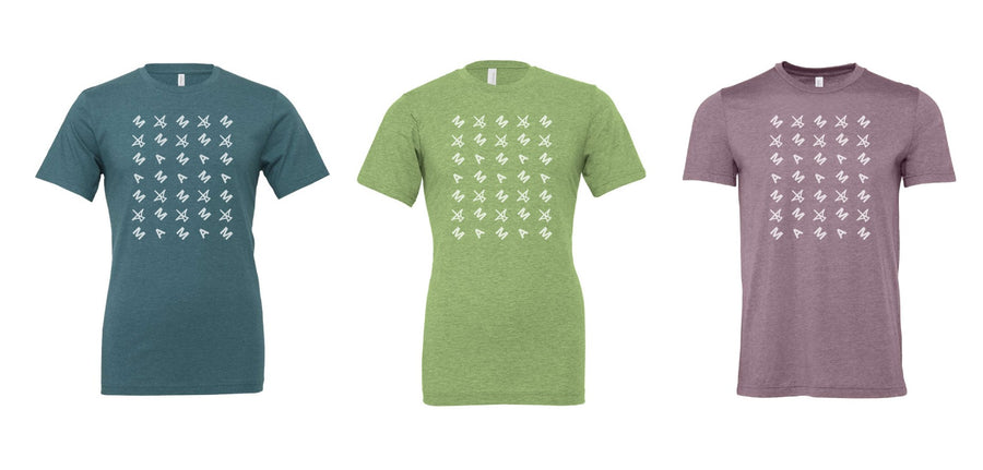Heather Tee with MAM Logo + Wings Icon