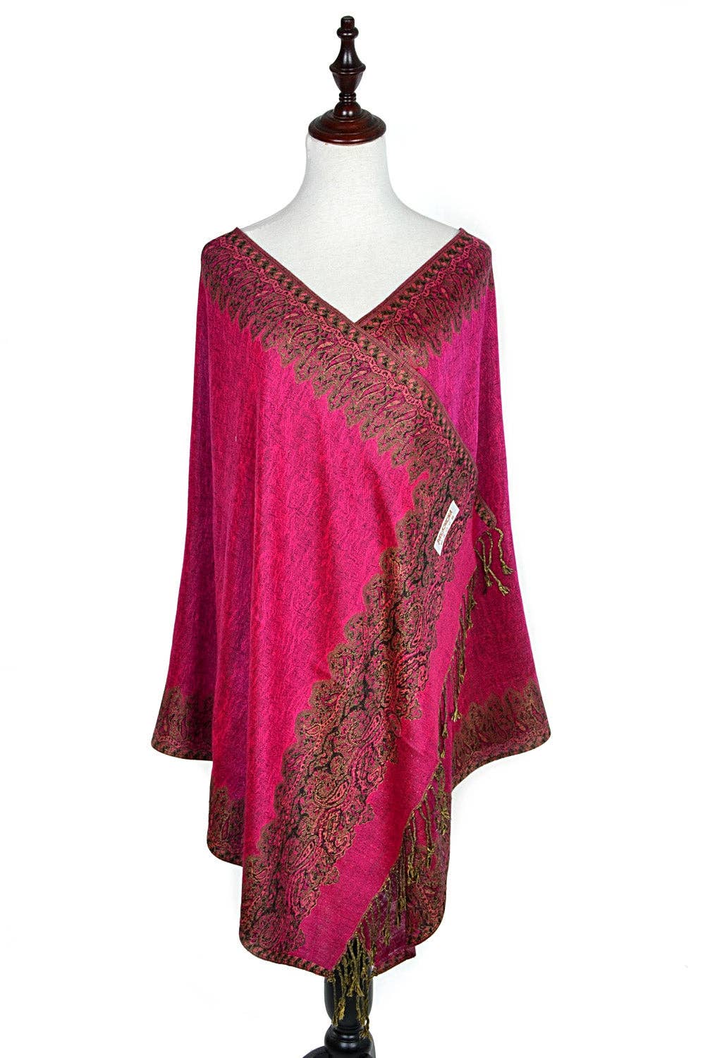 Printed Pashmina Shawl Scarf in Fuschia