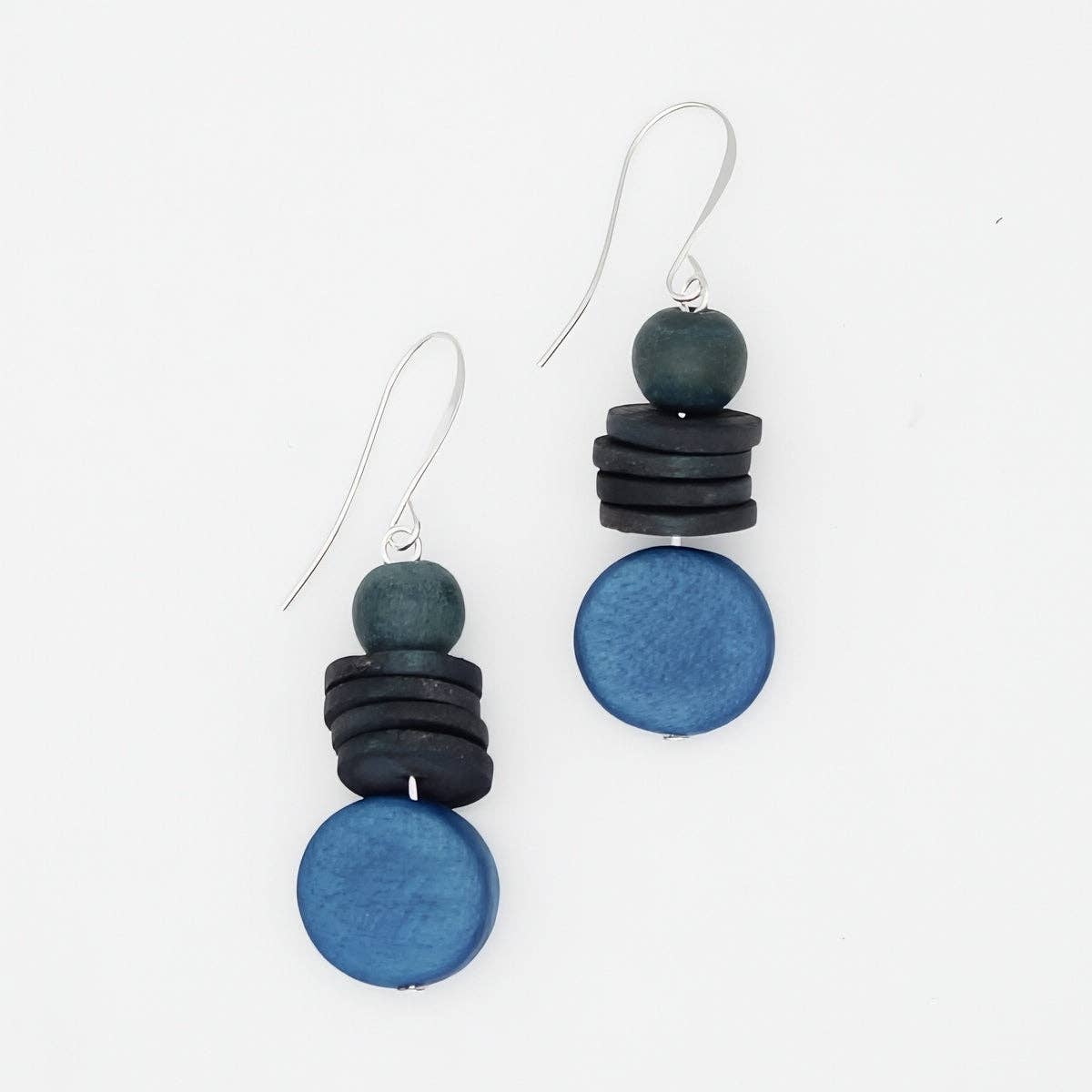 Blue and Black Dusk Earrings