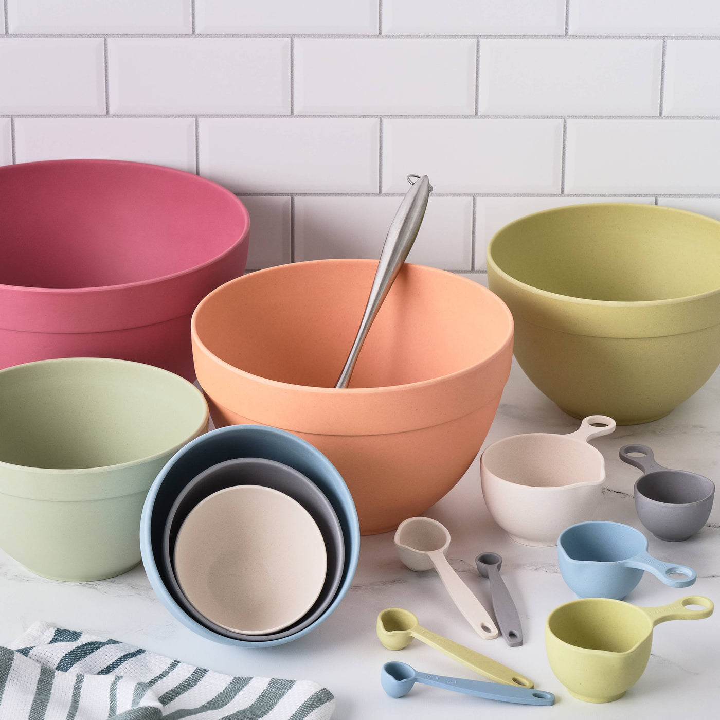 Bamboo Nesting Bowl Set - Pastels