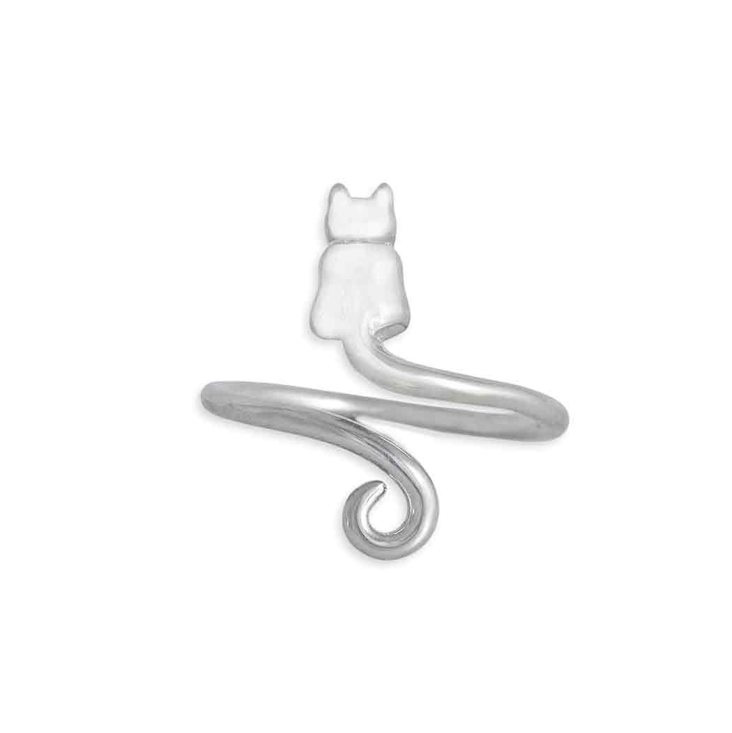 Sterling Silver or Bronze Adjustable Cat Ring