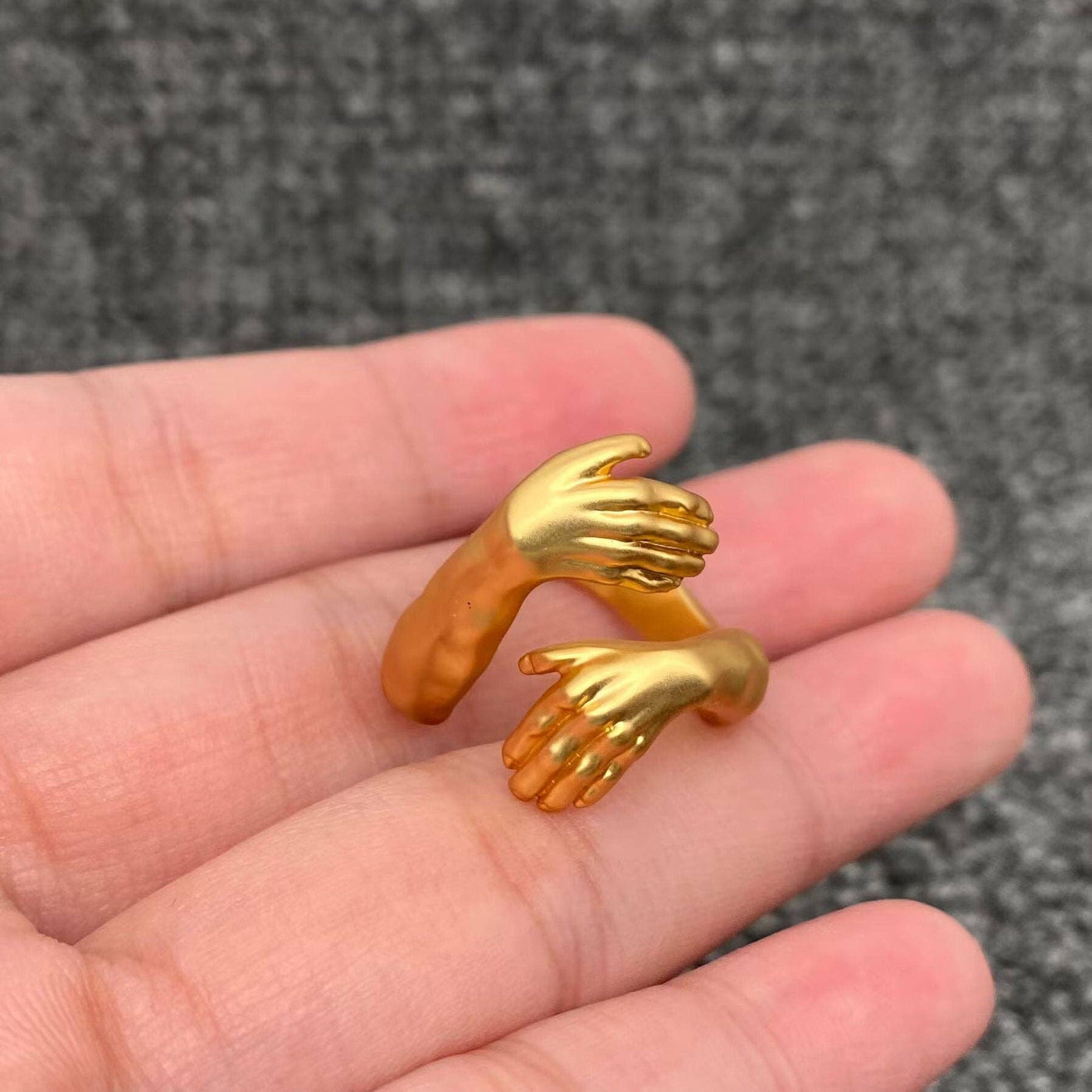 Embraced Hands Adjustable Ring