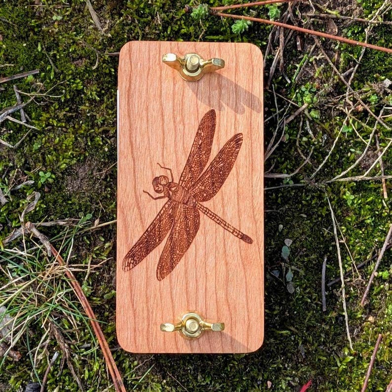 Pocket Sized Flower Press With Dragonfly Design | 2"x4"