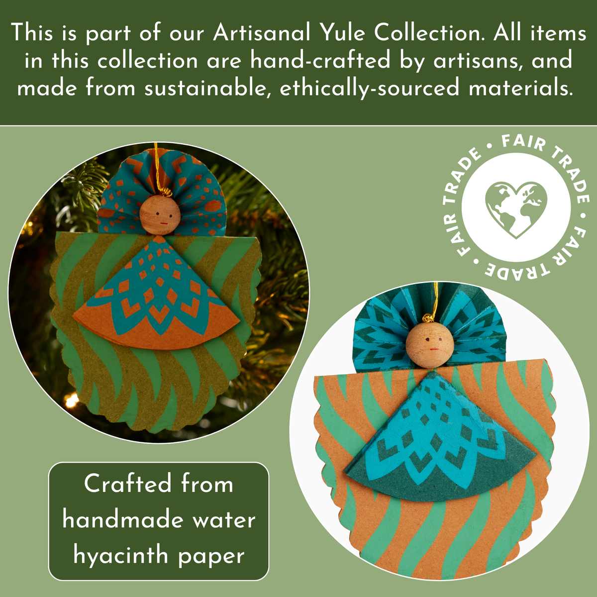 Handmade Paper Angel Christmas Ornaments
