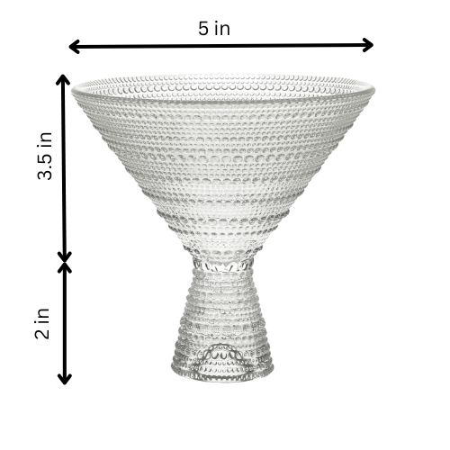 Clear Hobnail Martini Glass