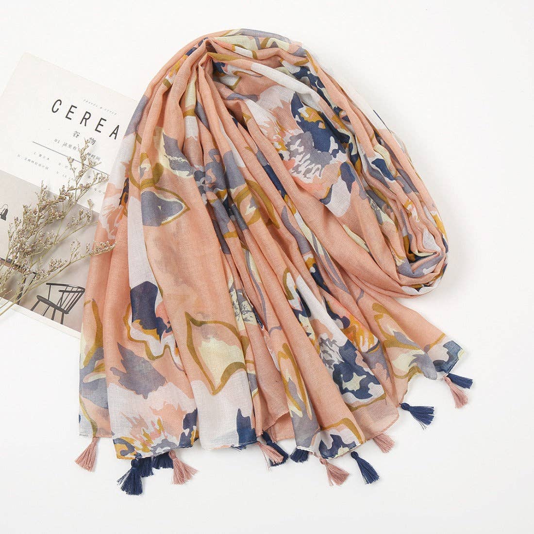 Casual Patterned Tasseled Scarves