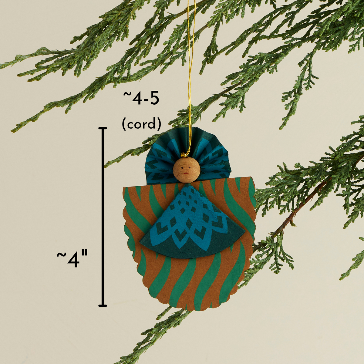 Handmade Paper Angel Christmas Ornaments