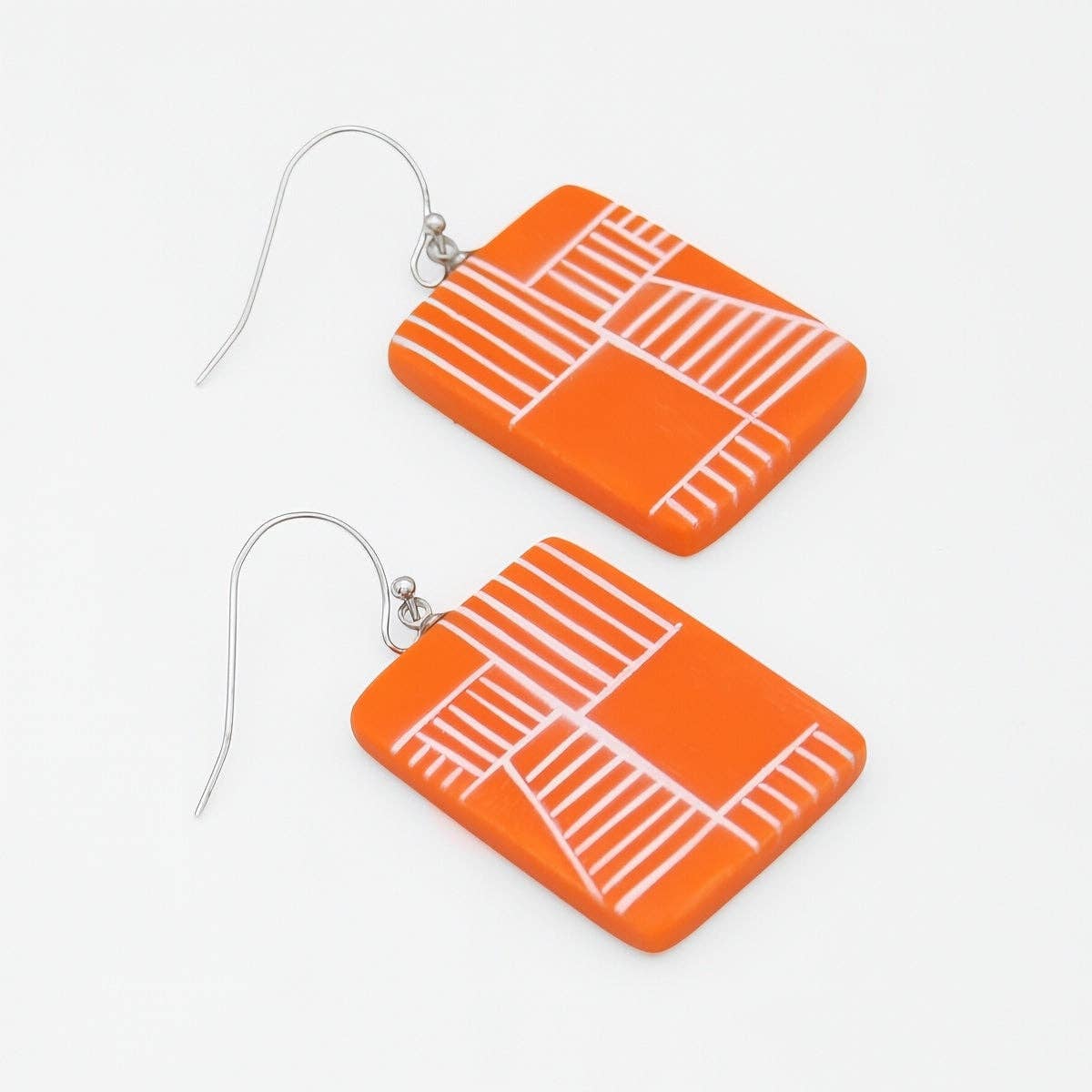 Orange Geovibe Drop Earring
