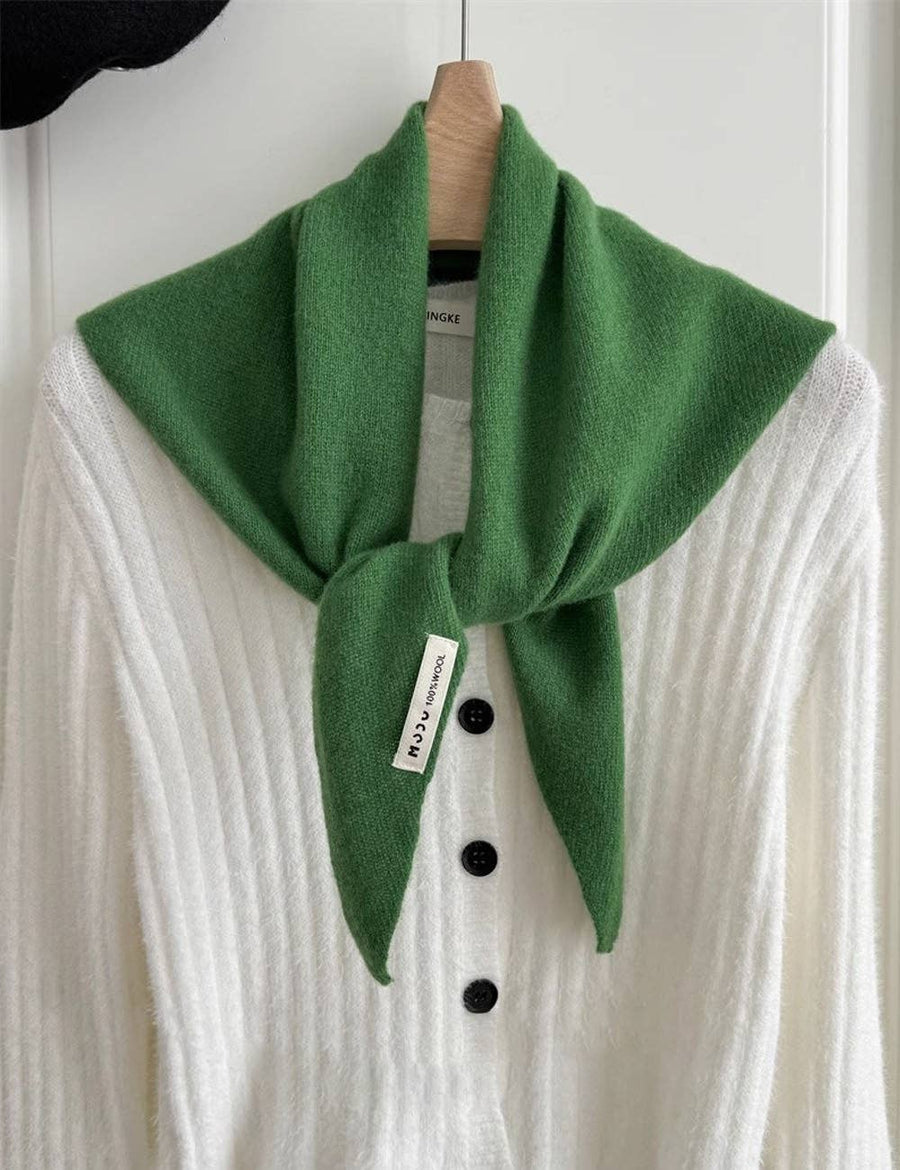Minimalist Solid Color Wool Triangle Scarf