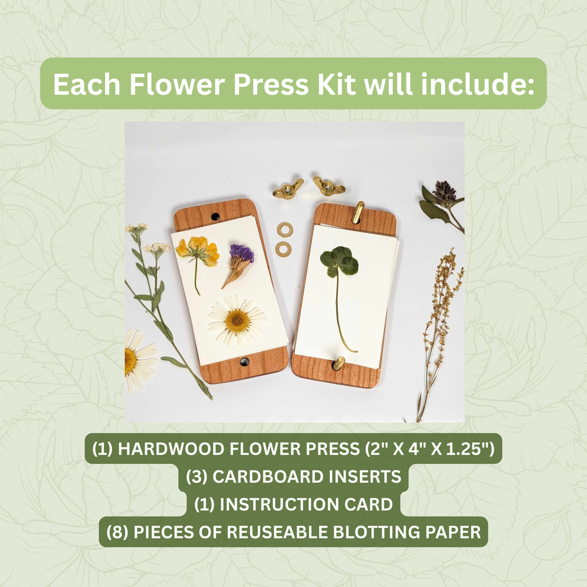 Pocket Sized Flower Press With Lily Of The Valley | 2"x4"