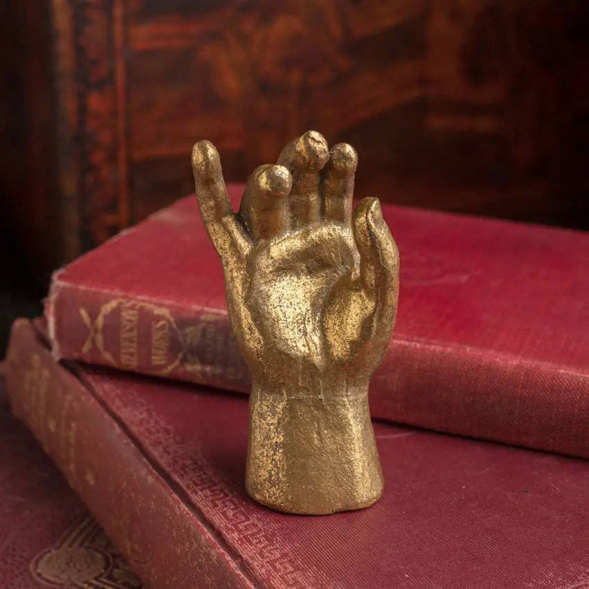 Pewter with Gold Leaf Hand Sculpture