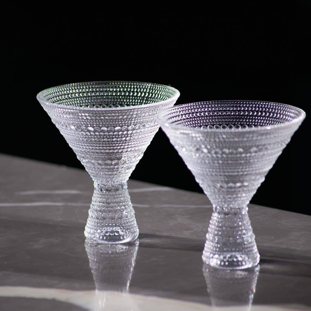 Clear Hobnail Martini Glass