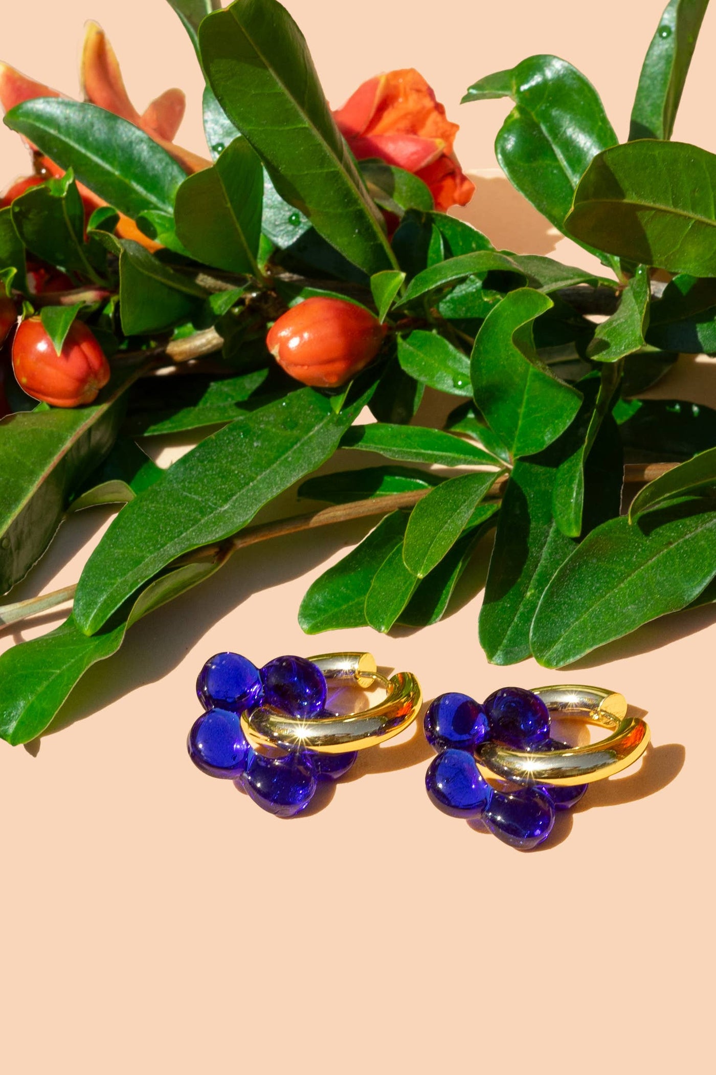 Dazy Glaze in Azure Blue - 18K Gold Plated Hoop