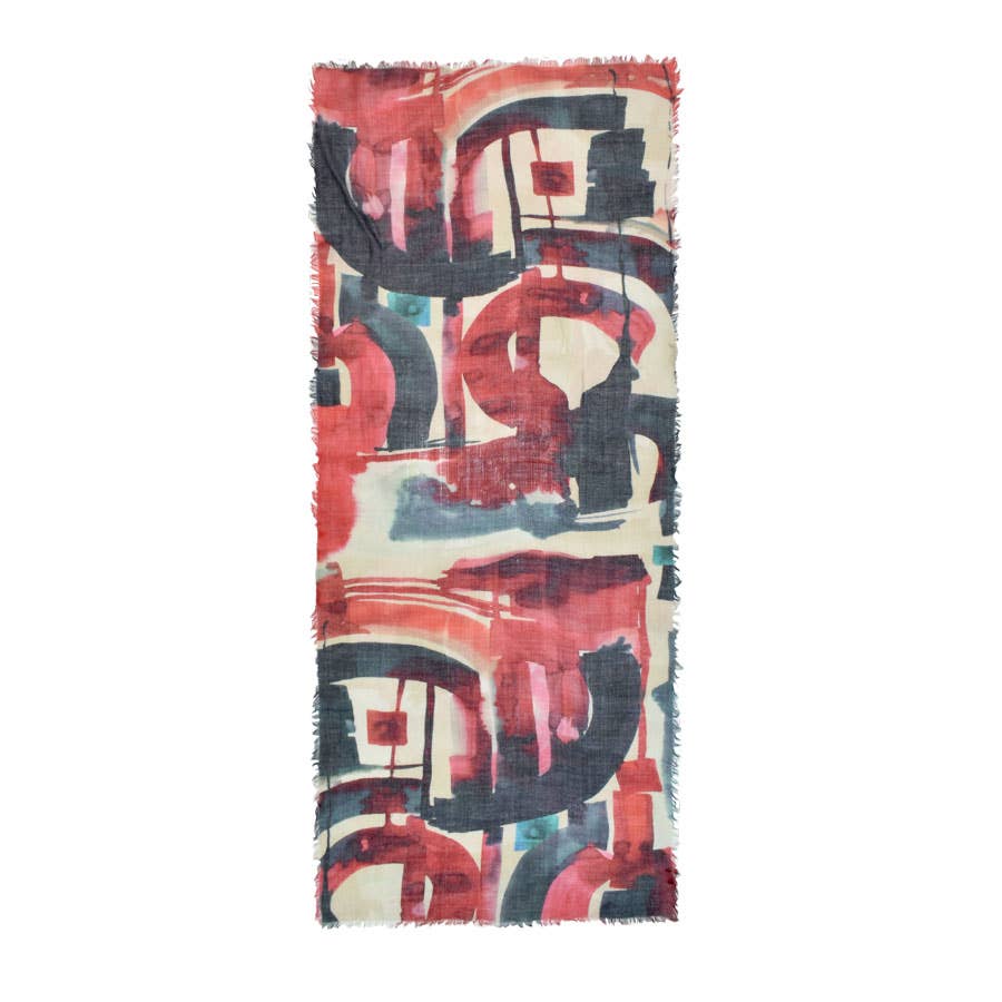 Karter Contemporary Abstract Wool Scarf