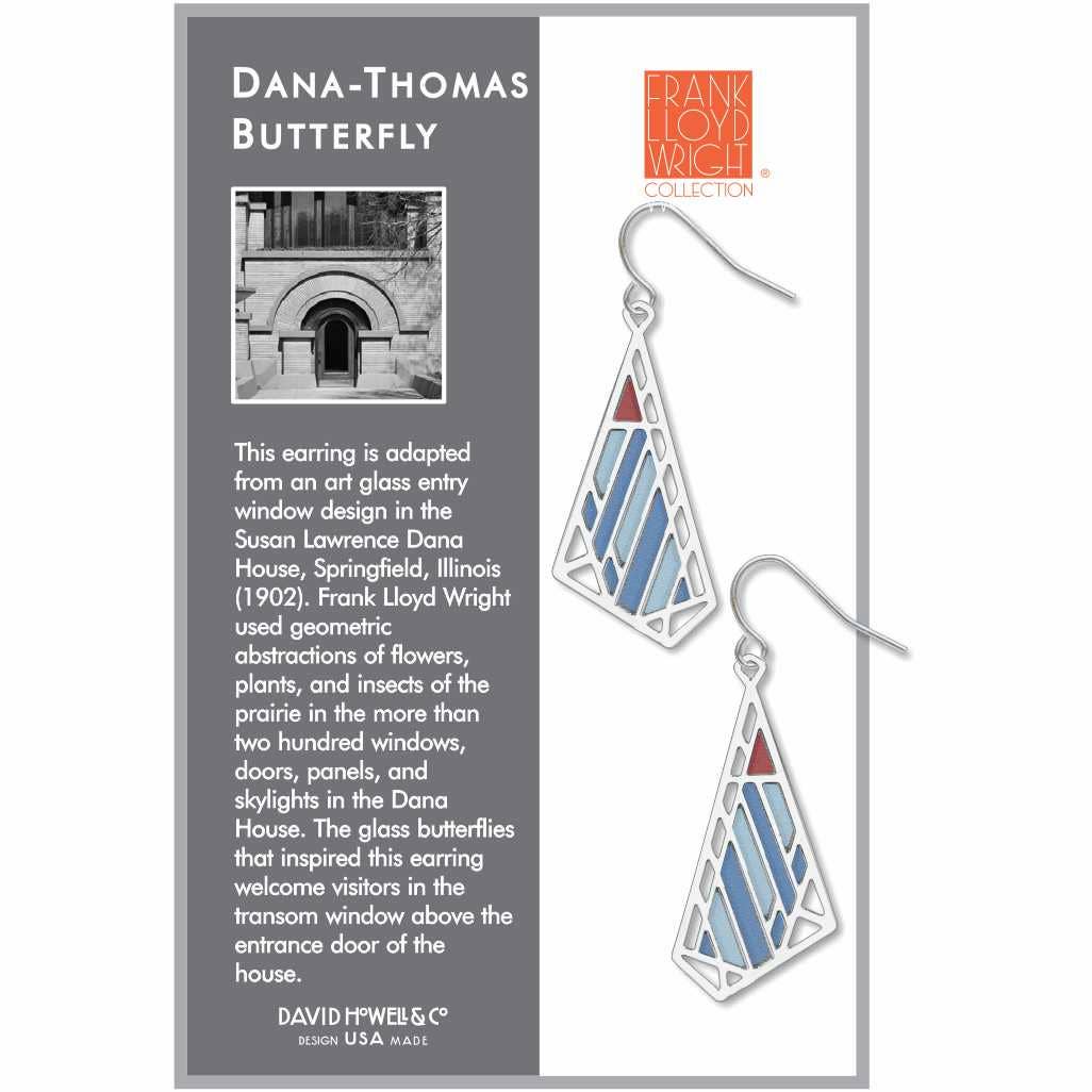 Frank Lloyd Wright - Dana-Thomas Blue Butterfly Earrings