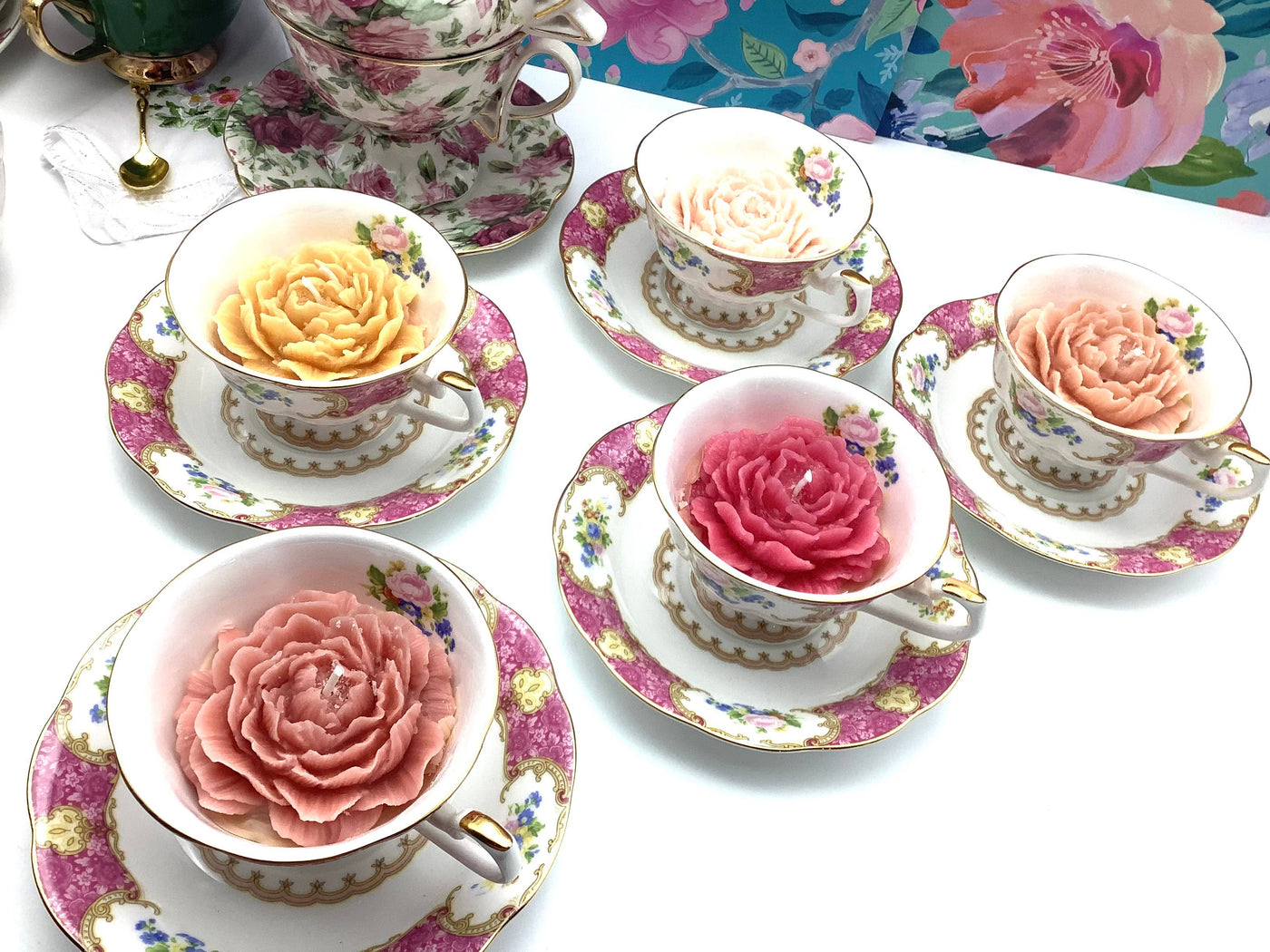 Candles in a Teacup - Scented Flower Candle