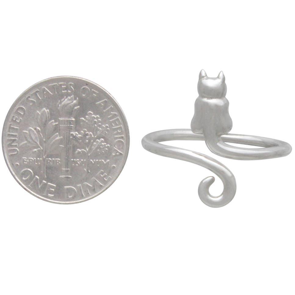 Sterling Silver or Bronze Adjustable Cat Ring