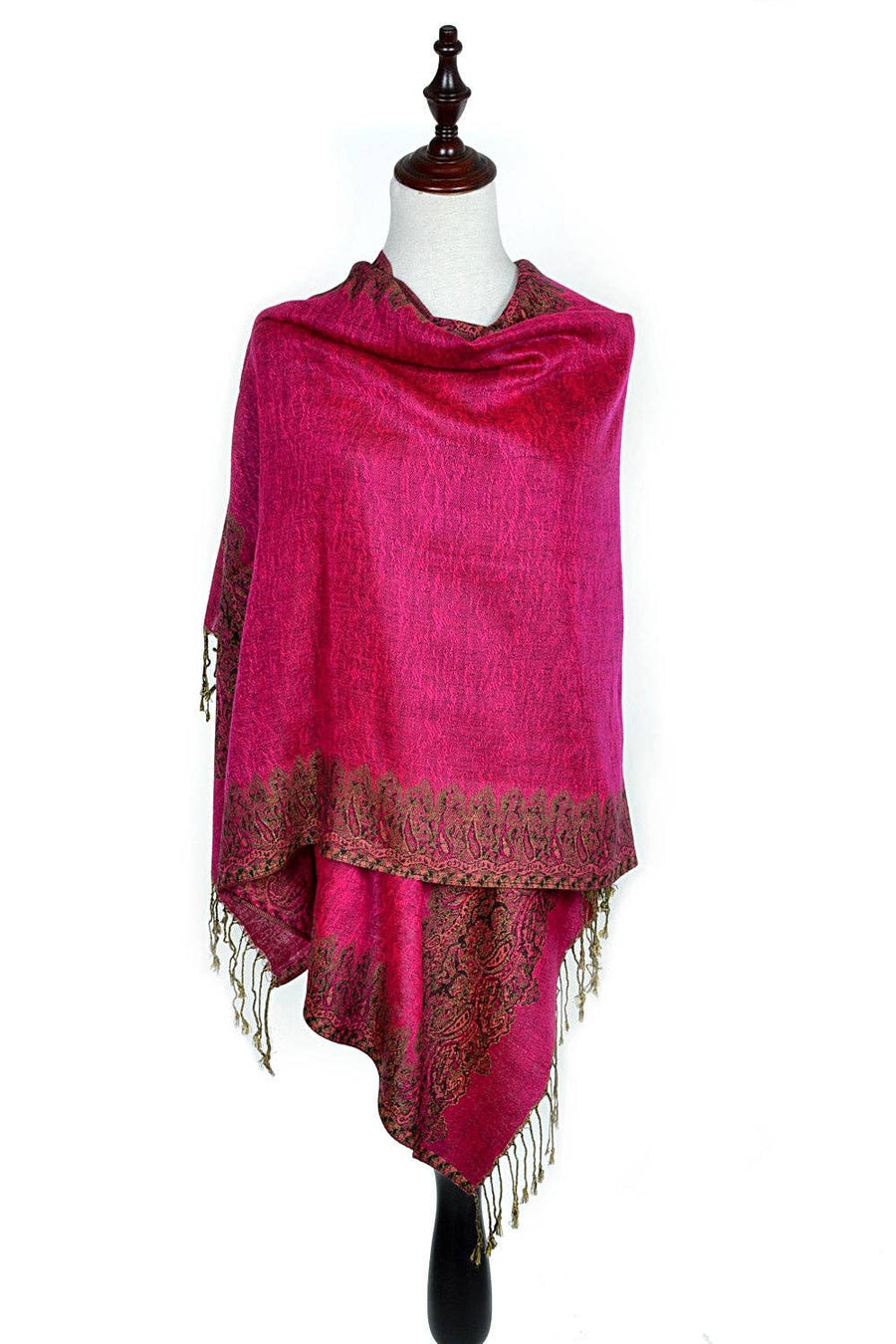 Printed Pashmina Shawl Scarf in Fuschia