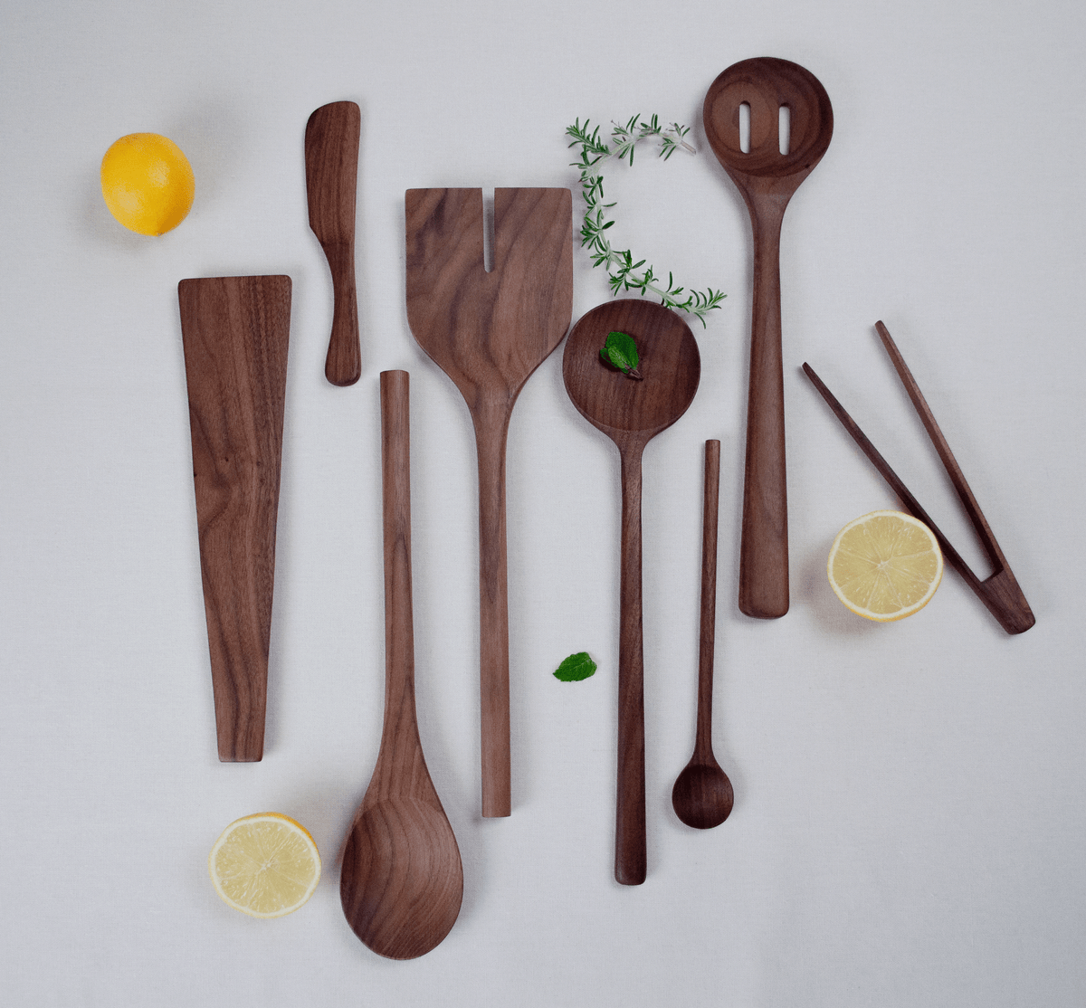 12’’ Walnut Wooden Oval Spoon - Kitchen Cooking Utensil