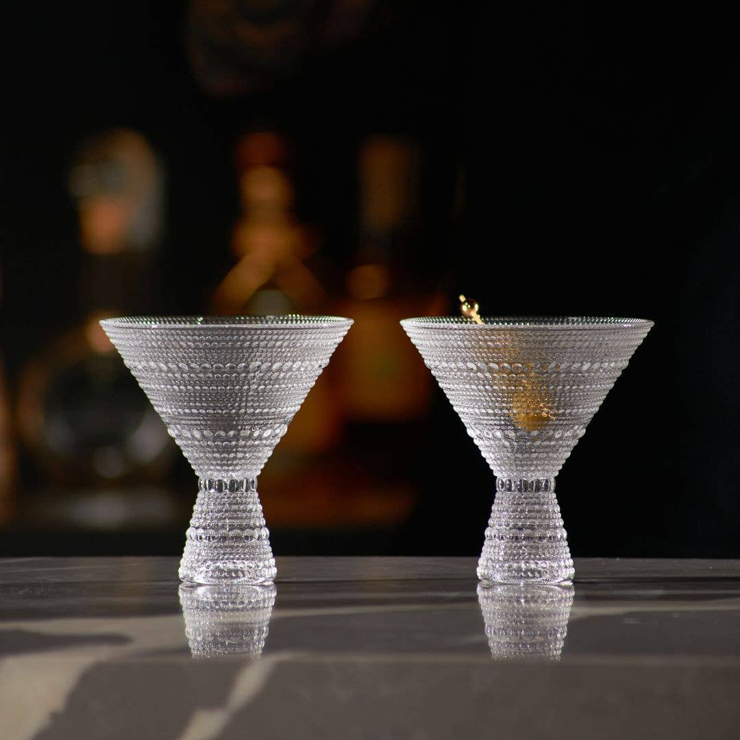 Clear Hobnail Martini Glass