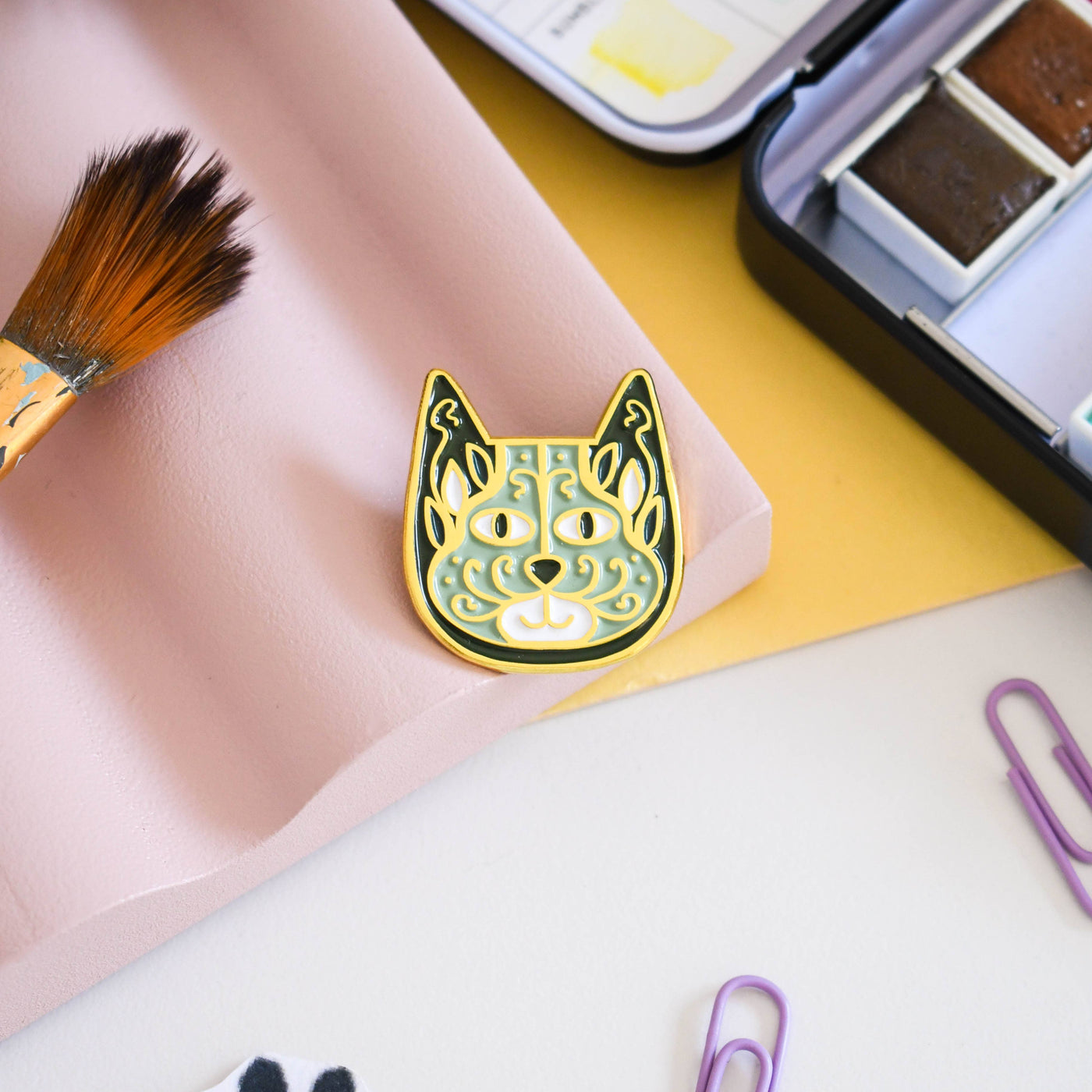 Cat Nouveau Art Meowment Pin 