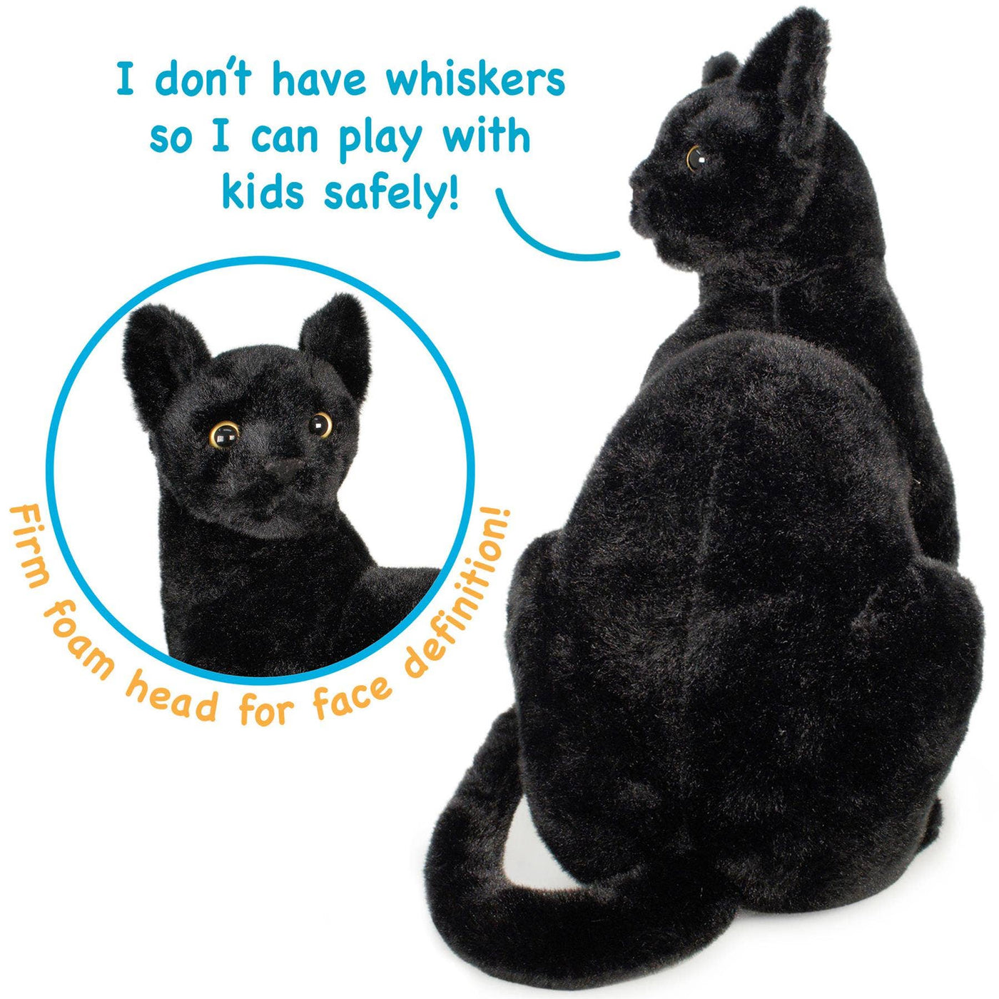 Boone The Black Cat | 13 Inch Stuffed Animal Plush | By TigerHart Toys