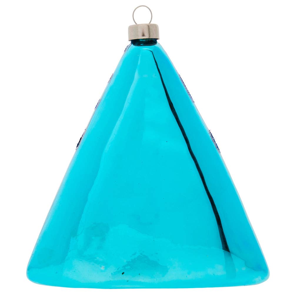 Smiling Snowman Glass Ornament