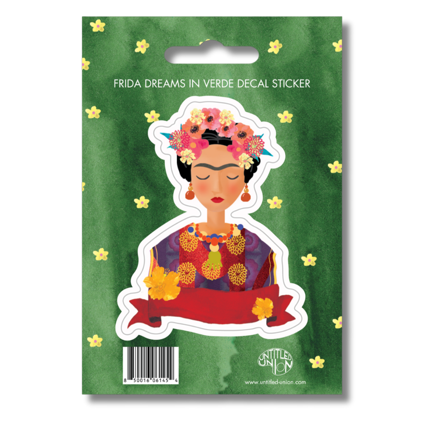 Frida Kahlo Dreams in Verde - Waterproof Vinyl Sticker