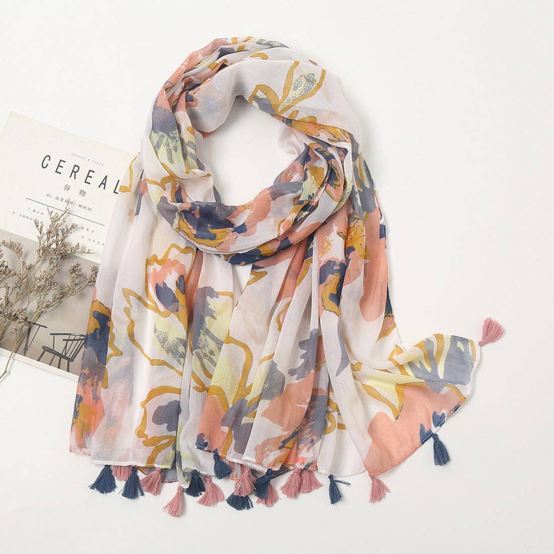 Casual Patterned Tasseled Scarves
