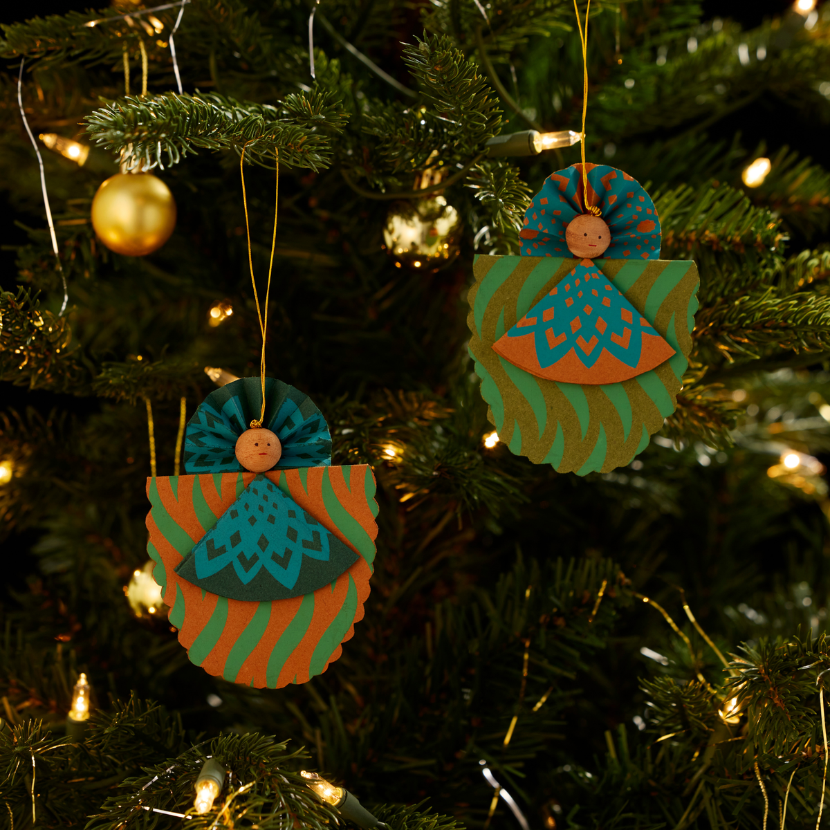 Handmade Paper Angel Christmas Ornaments