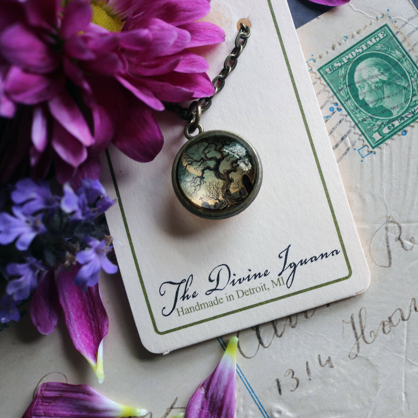 Haunted Tree Simple Reversible Pendant Necklace