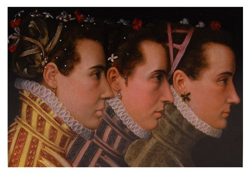 Attributed to Lucas de Heere: Triple Profile Portrait Notecard