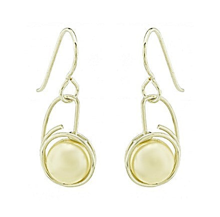 Silver Wrap Glass Pearl Earrings - WEB ONLY EXCLUSIVE