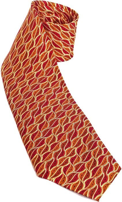 Escher Leaves Silk Tie - Red