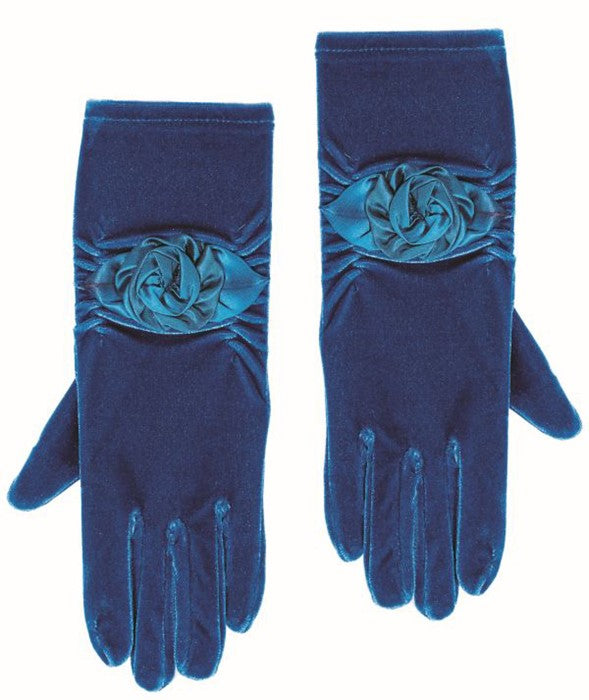 Velvet Gloves with Flower - Various Colors - WEB ONLY EXCLUSIVE