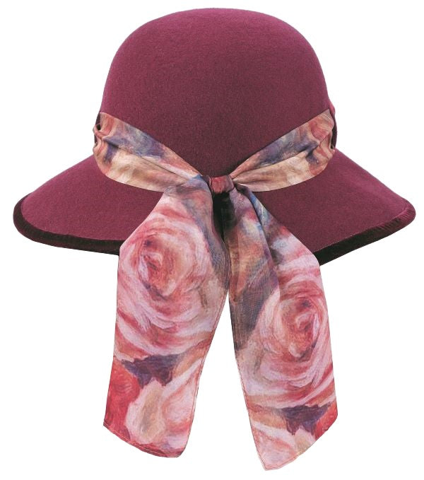 Renoir Roses Art Hat - Burgundy - WEB ONLY EXCLUSIVE