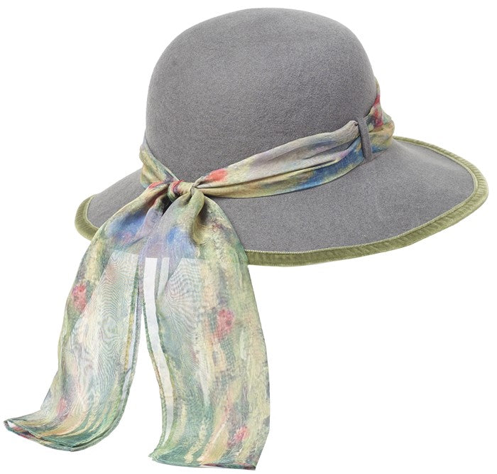 Monet Waterlilies Art Hat - Loden Green - WEB ONLY EXCLUSIVE