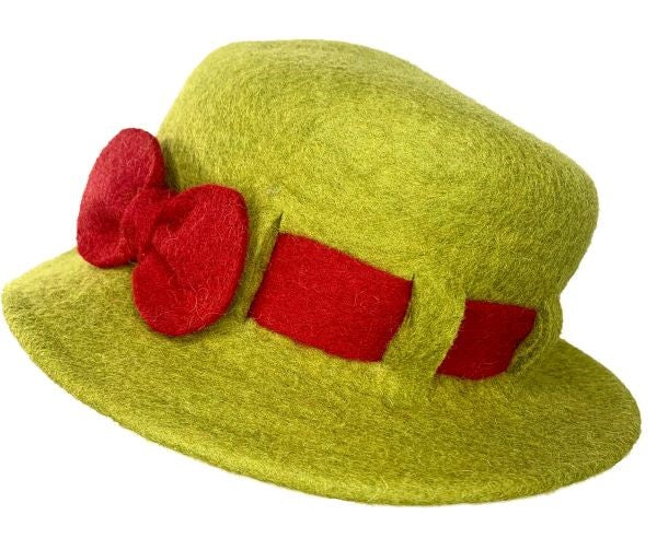 Felt Hat with Red Bow - WEB ONLY EXCLUSIVE