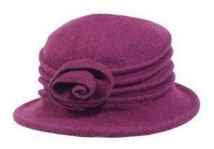 Wool Cloche with Rose - Various Colors - WEB ONLY EXCLUSIVE