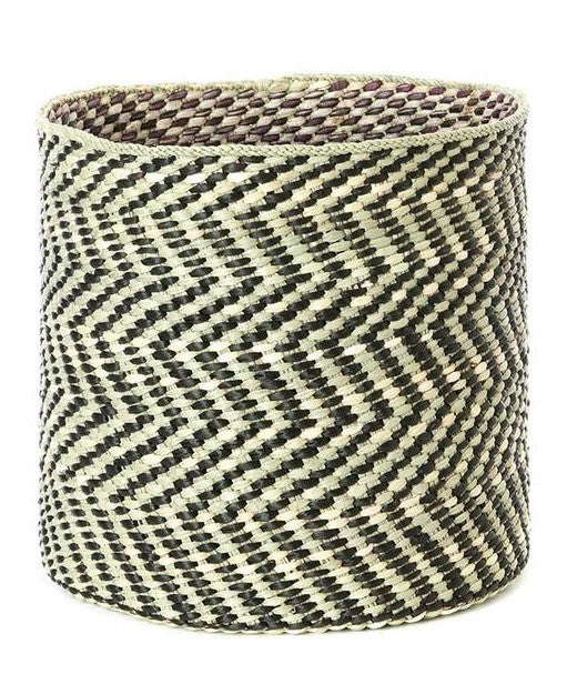 Black & Natural Maila Milulu Reed Basket - Various Sizes - WEB ONLY EXCLUSIVE